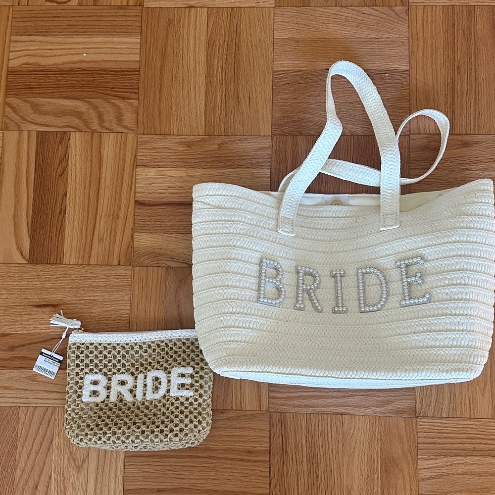 White Bride Tote Bag Set